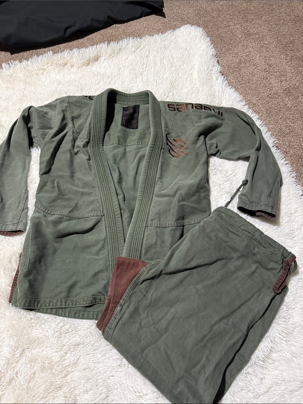 Senabi Olive Green Martial Arts Gi Jacket & Pants